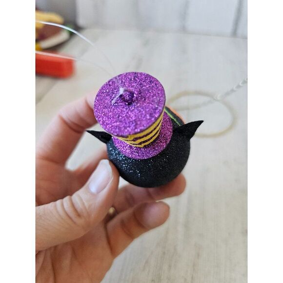 Pier 1 glitter owl ornament Halloween RARE tree unique Xmas - Picture 8 of 11